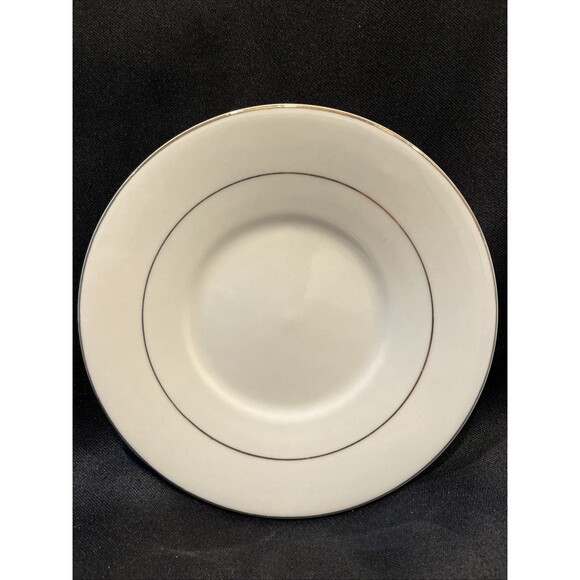 Set of 4 Totally Today 6.25” Dessert Plate White with Gold Trim & Inner Band - Picture 4 of 9